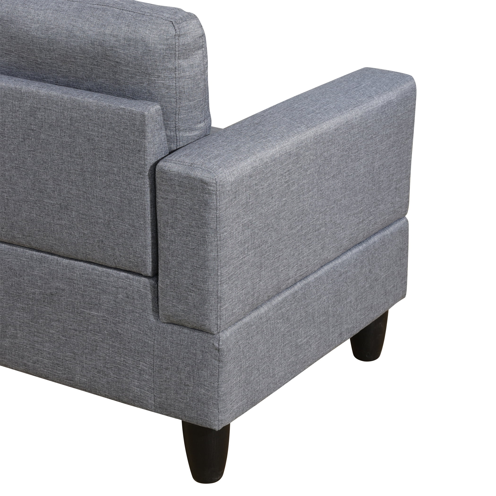 Aukfa 97" Classic Sectional Sofa 4 Seat L shape Couch for Living Room, 2Pillows, Oversized Right Chaise, Linen, Gray