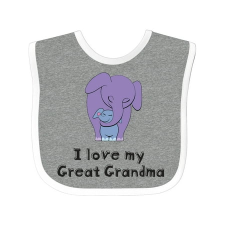 

Inktastic I Love My Great Grandma Elephant Gift Baby Boy Bib