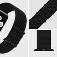 thumbnail image 3 of Nylon Watch Band Compatible with Apple Watch 7 Bands 38mm 40mm 42mm Replacement for iWatch Series SE/6/5/4/3/2/1, Adjustable Elastic Breathable Straps Wristband Accessories, Dark Black, 3 of 5