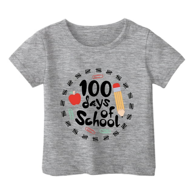 TZEWGL T-Shirts pour Enfants Imprimé Dessin Animé Col Rond Ample Manches Courtes Vêtements pour Filles Garçons Taille 6-7T
