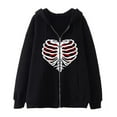 thumbnail image 1 of Veste Imprimée Style Fermeture Éclair Love Bones Series y2K, 1 of 6
