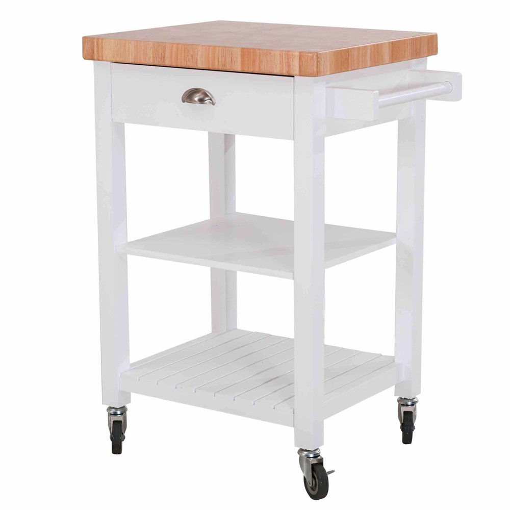 SJ Collection Bedford Kitchen Cart on Wheels, Rolling Island Cart with
