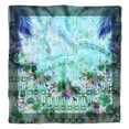 thumbnail image 1 of Phagun Green Floral Mughal Pure Silk Printed&nbsp;Scarf&nbsp;Square Dupatta Head Neck Wrap Bandanas For Women, 1 of 6