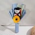 thumbnail image 1 of Graduation season simulation flower Sunflower Bear bouquet Flower Handmade Flower, 1 of 6
