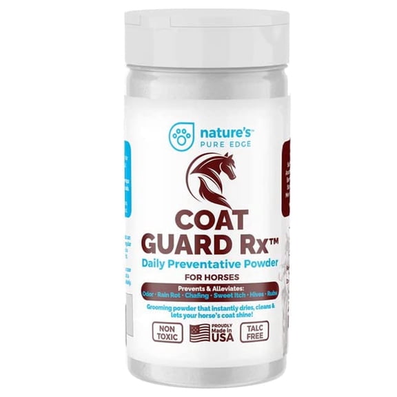 Nature's Pure Edge Dry Shampoo Powder Coat Defense for Horses, Peppermint Scent, 16 oz