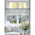 thumbnail image 3 of Blue Starfish Coastal Sheer Curtains 54 Inch Length 2 Panels Set, Summer Beach Nautical Coral Shell Voile Window Treatment Rod Pocket Short Kitchen Curtains Drapes for Bedroom 52"x54"x2, 3 of 7
