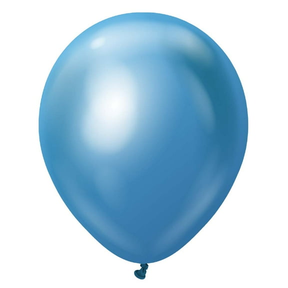 12 inch Kalisan Mirror Blue Latex Balloons (10 Pack) - Party Supplies Decorations