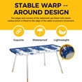 thumbnail image 4 of Navy Blue Christmas Table Cloths for 8 Foot Rectangle Tables, Snowman Xmas Snowflake Ball Winter Patio Waterproof Elastic Fitted Tablecloths, Washable Rectangular Table Cover for Camping, 4 of 8