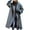Gray, variant on Single Breasted Trench Coat for Women Lapel Notched Collar Oversized Loose Overcoat Vintage Ladies Wool Blend Pea Coat