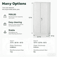 thumbnail image 3 of SUNCROWN 71-Inch Metal Storage Cabinet for Garage, Lockable Steel Cabinet with Doors and Adjustable Shelves, White Locking Storage Unit for Office, Home, Gym, and School., 3 of 6