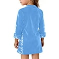 thumbnail image 5 of Tdoqot Girls Velvet Sequin Dress- Long Sleeve Luxurious Soft Turndown Collar Kids Party Mini Dresses Light Blue Size 5-6 Years, 5 of 6