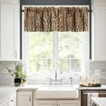 thumbnail image 4 of Sexy Leopard Print Valance Curtain Brown Animal Texture Wild Animals Print Rod Pocket Valance Window Treatments 1 Panel Short Curtains for Kitchen Farmhouse Living Room 54 x 18 in, 4 of 6