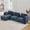 Blue, variant on Dolonm 138" Oversized Down-Filled Modular Sectional Sofa, 3-Seater L-Shaped Cloud Couch Sofa with 2 Built-in Side Tables for Living Room, Blue