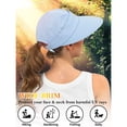 thumbnail image 5 of VISALY Wide Brim Open Top Ponytail Sun Visor Cap Quick Dry Lightweight Uv Protection Adjustable Back Empty Crown Hat Breathable Sport Sun Hat for Golf Running Fishing Beach Outdoor Blue One Size, 5 of 6