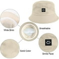 thumbnail image 3 of Sombrero de pescador para mujer, sombrero para el sol, sombreros de algodón, sombrero plegable para protección solar, para mujeres, hombres, actividad, Smiley, 3 of 5