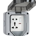 thumbnail image 4 of Oubit Patio Outlet,Outdoor Waterproof Socket IP66 Waterproof Socket Outdoor Outlet Multi-Functional, 4 of 5