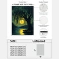 thumbnail image 2 of Full Moon Under the willow Tree by the lake Art Poster Canvas Print Dark Cottagecore wall Decor Night scene Artwork Aesthetic Painting for Home Living Room Office Decor Unframed16x20inch, 2 of 14