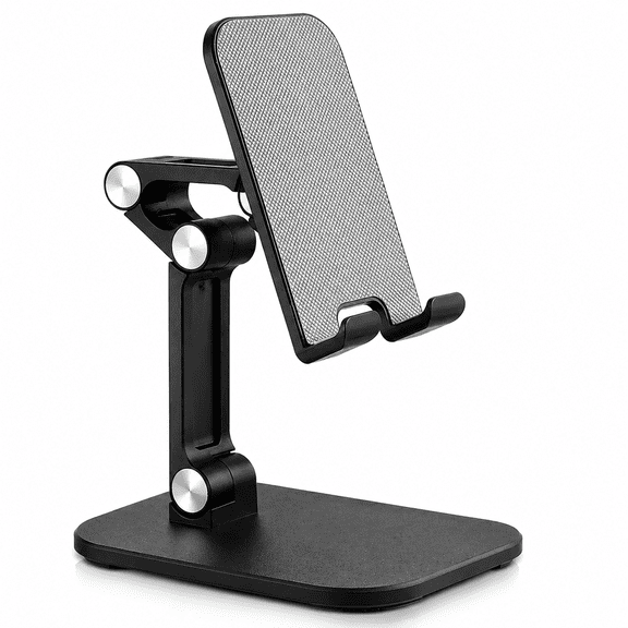 CreaDream Cell Phone Stand for Desk, 360° Rotating Aluminum Phone Holder, Foldable Metal Desktop Stand for iPhone 16/15/14/13, Samsung Galaxy and Most Smartphones