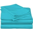thumbnail image 2 of D.N.G. BEDDINGS Luxury 4 Piece Sheet Set with 6 Inch Deep Pocket 800 Thread Count 100% Egyptian Cotton Solid Turquoise Blue Color King Size, 2 of 4