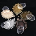 thumbnail image 7 of JZROCKER 60 Pcs Pendant Trays Kit Metal Flat Pendant Blank Trays Bezel Oval Cabochon Base, 7 of 7