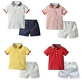 thumbnail image 2 of FLMEI Baby Boys Clothes Toddler Kids Boy Outfit Months Spring Summer Short Sleeve T Shirt+ Shorts Pant Outfit Set for 3Months-5Y, 2 of 7