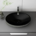 thumbnail image 2 of WinZo Bathroom Artistic Vessel Sink, 24x16x5.9 inch Oval Bowl Sink, Retro Ceramic Washbasin Above Counter, Ceramic Porcelain Bathroom Sink Bowl for Vanity, Matte black, 2 of 7