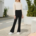 thumbnail image 4 of CPNG Kid Girls Plus Size Soft Flared Leggings High Waist Pants Bootcut Leggings Tall & Long Bootleg Pants Tummy Control Bell-Bottoms Basic Tight Ankle Leggings, 4 of 5