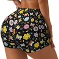 thumbnail image 2 of Sigee Flower Butterfly Print Women's High Waist Workout Shorts - Squat Proof, Tummy Control, Yoga and Gym Activewear-, 2 of 9