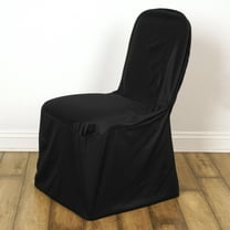 BalsaCircle Black Solid Stretch Scuba Fitted Banquet Chair Cover Wedding Slipcovers