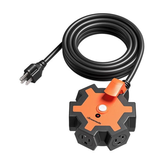 DEWENWILS Heavy Duty 5-Outlet Power Strip, 15FT Extension Cord, outlet extender, ETL Listed