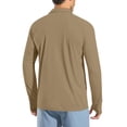 thumbnail image 6 of BVnarty Men’s Long Sleeve Collared Sun Protection Thumb Hole Raglan Pullover, Quick Dry Athletic Top for Summer Fishing & Trail Runs Khaki XXL, 6 of 9