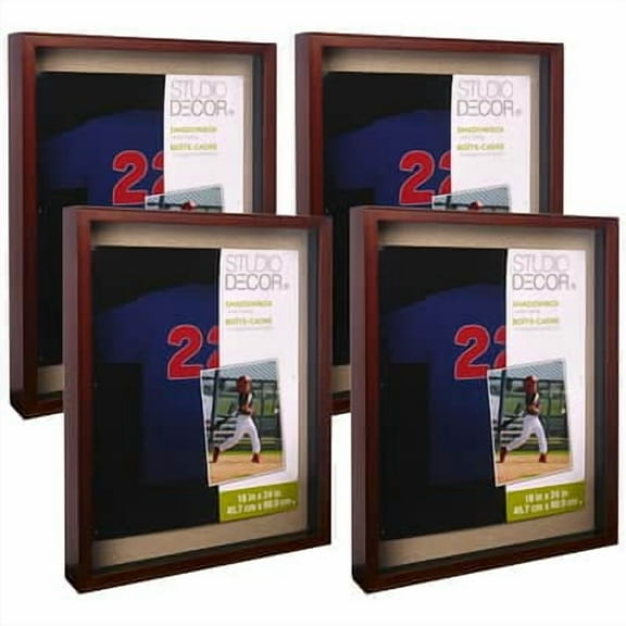 4 Pack: 18" x 24" Walnut Shadow Box by Studio Decor