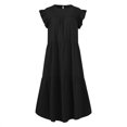 thumbnail image 4 of MesaSe Women‘s Crew Neck Casual Short Sleeve Ruffle-Trim Summer Mini Dresses, 4 of 4