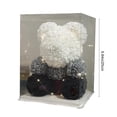 thumbnail image 3 of Oso de peluche artificial con rosas y luces | Ramo de flores con forma de oso de peluche | Regalo romántico decorativo para estante o mesa | Regalo de San Valentín, 3 of 6