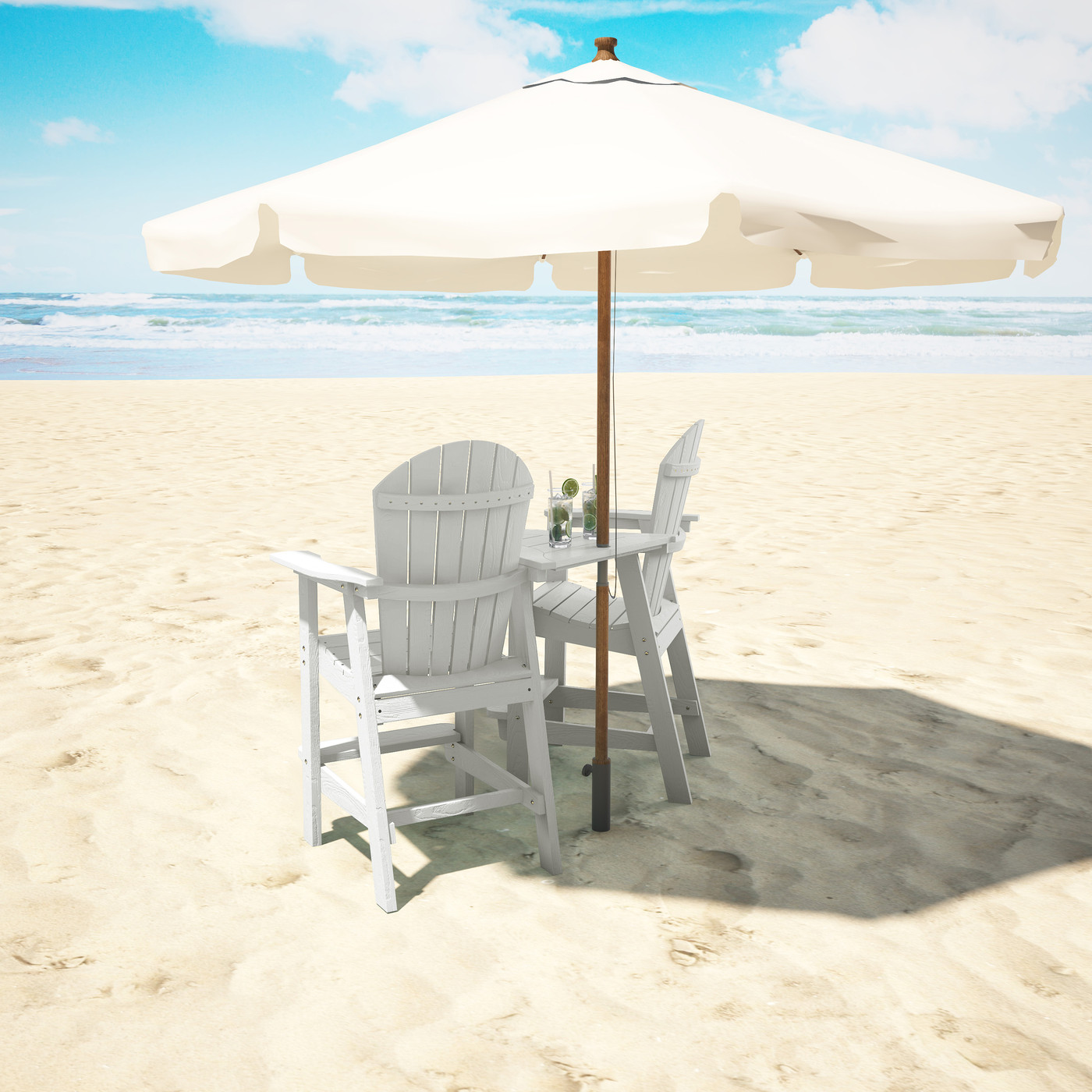 Musser Outdoor Adirondack Chair Set Of 2 Wooden Patio Chair Lounge Chair White