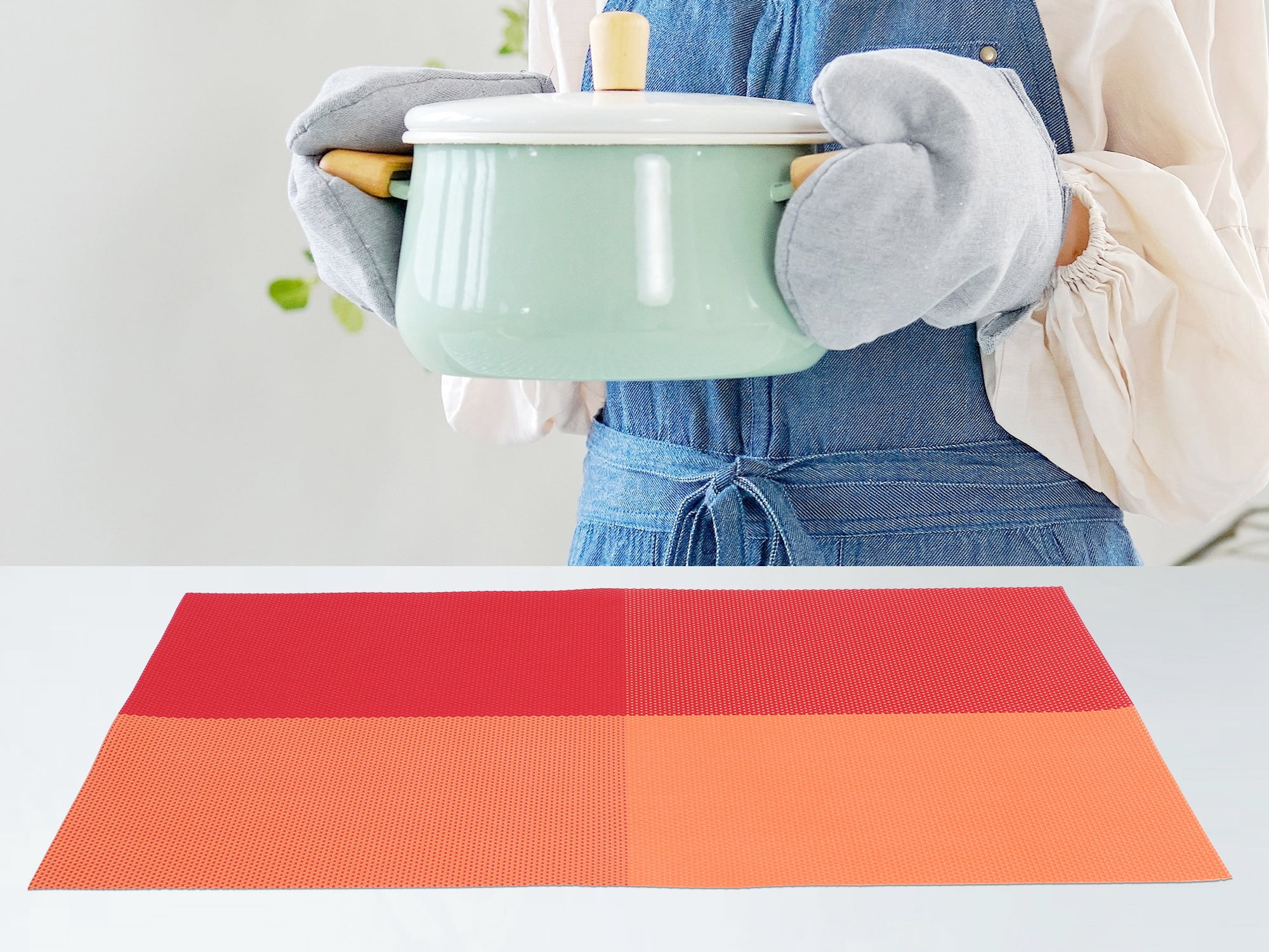 Unique Bargains Placemats for Kitchen Table Heat Resistant Table Placemats Orange