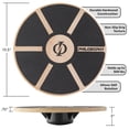 thumbnail image 4 of Philosophy Gym Wobble Balance Board, Round Wooden Core Trainer for Adults - Black, 4 of 7