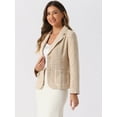 thumbnail image 4 of DARING DIVA Women's Notch Lapel Long Sleeve Elegant Business Jacket S Apricot, 4 of 6