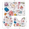 thumbnail image 3 of GZHJMY Bathroom Mat set of 3， Set of Cute Doodle 3 Pieces Bath Mats Set for Bathroom, Vintage Style Non-Slip Washable Cover Floor Rug Decorations for Kitchen Bathroom Bedroom, 3 of 6