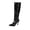 Black, variant on RoamHome Women's Fashion Mid-Calf Boots Solid Pointed Toe Slip-On Stiletto Heel Chic Elegant Dressy Boots for Evening Party Daily Casual Wear