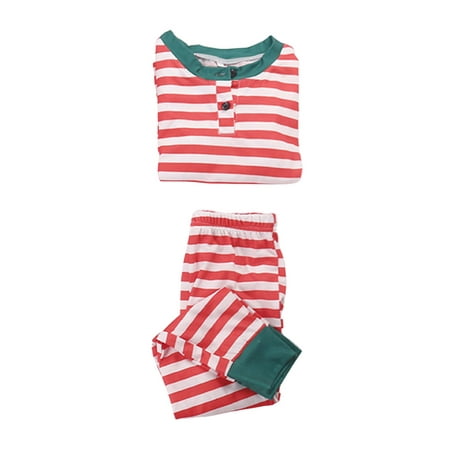 

Frobukio Family Matching Christmas Pajamas Parent-Child Suit Striped Sleepwear Nightwear Kid Dad Mom Outfits Red Baby 9 Months