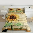 thumbnail image 2 of Castle Fairy Boys Girls Vintage Chic Floral Sunflower 3 Pieces Queen Comforter Set,Musical Notes Melody Ultra Soft Bedding Sets,Rustic Spring Garden Flower Bedding Comforter Set Breathable, 2 of 8