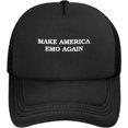 thumbnail image 2 of Make America Emo Again Hat Mesh Trucker Hat Funny Baseball Cap Men Women, 2 of 6