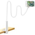 thumbnail image 1 of Cama blanca con soporte para teléfono móvil de 80 cm con brazo largo de cuello de cisne flexible Rotación ajustable de 360 ​​​​° para Samsung Huawei (4 - 6.5 pulgadas), 1 of 5