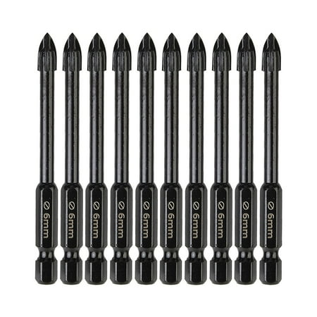 

10Pcs Multifunctional Cross Triangle Drill Glass Ceramic Hole Saw 6Mm
