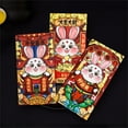thumbnail image 2 of 6Pcs Rabbit Year Red Packet Creative Folding Cartoon Chinese New Year Money Envelope (125mm X 80mm), 2 of 7