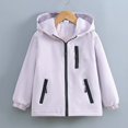 thumbnail image 2 of Afuyipoi Girls Hooded Fleece Lined Jacket Thermal Windbreaker Winter Warm Zip Up Size 3-15 Purple Size 7, 2 of 7
