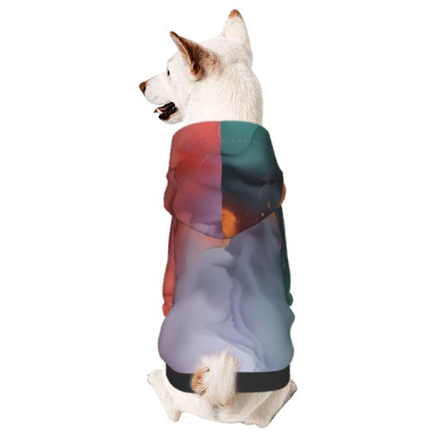 Fotbe Colorful Abstract Waves Sudadera con Estampado para Perros Pequeños – Suéter con Capucha para Mascotas, Tela Suave de Forro Polar con Bolsillo-X-Small
