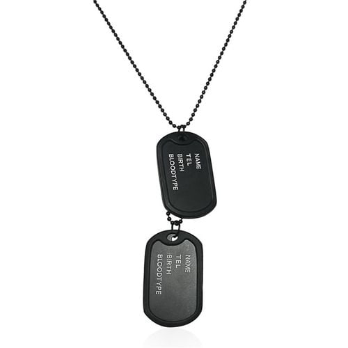 Fashionable Couple Simple Army Card Pendant Stainless Steel Military Pendant Necklace Hip Hop Popular Logo Jewelry