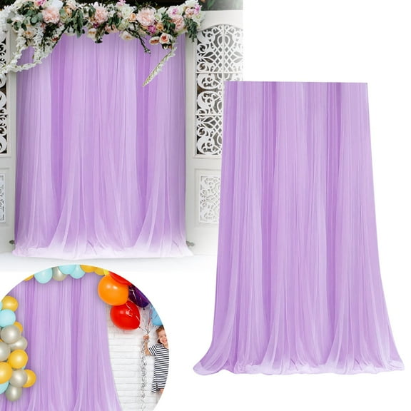 Sheer Tulle Backdrop Curtain Wedding Baby Shower Backdrop Bridal Shower Birthday Party Photo Background Home Decor Event Decorations Celebration Photography Fabric Display, 160x215cm